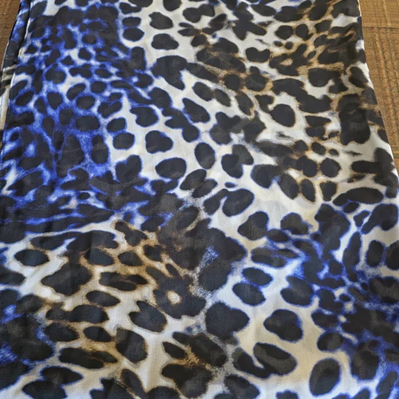 Calvin Klein Blue and Black Patterned Infinity Scarf - Picture 3 of 3